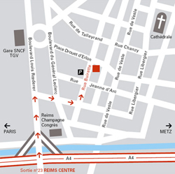 Plan d'acc&egrave;s H&ocirc;tel de la paix